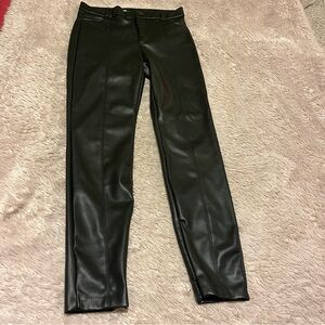 ZARA Black Faux Leather Pants Ankle Zip Large